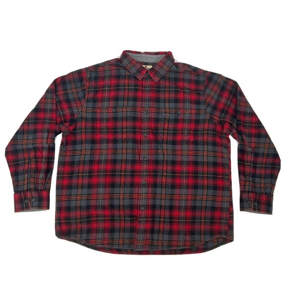 Woolrich Shirt Men's‎ XXL Red Gray Plaid Long Sleeve Button Up Flannel Outdoors - Picture 1 of 8
